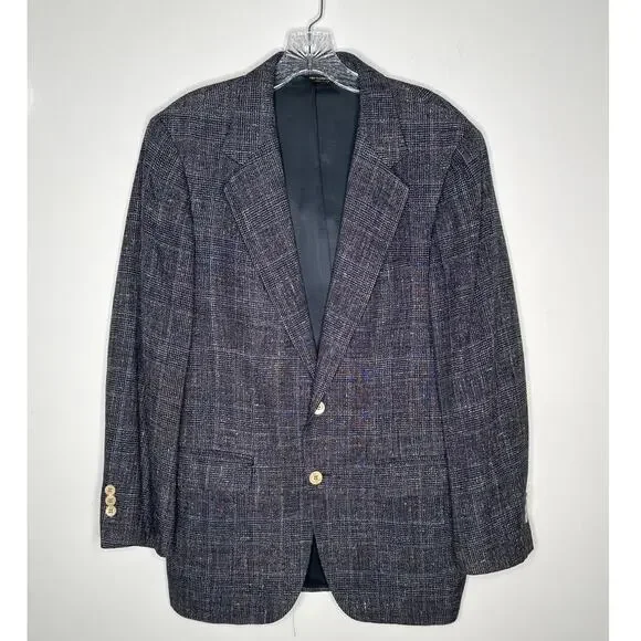 Vintage Barrister for Wallachs Pure Silk Tweed Blazer Made in USA large